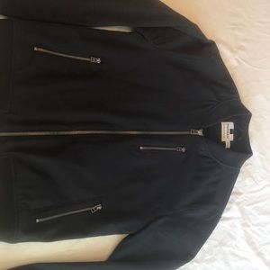 Topman navy blue cotton bomber jacket